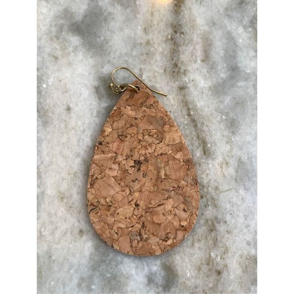 Brown and Gold Cork Earrings #fall #cork earrings - Picture 3 of 4